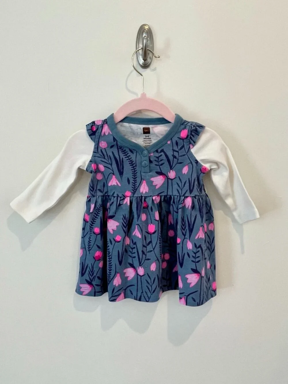 Tea Collection Blue Floral Dress - 3-6 mo.